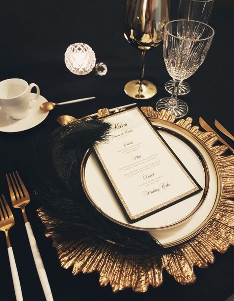 Gatsby theme. #blackandgoldtable #feeriesevent #greatgasbytable The Great Gatsby Color Palette, Great Gatsby Dessert Table, Gatsby Style Party, Twenty Fine, Great Gatsby Theme, Gatsby Theme, Gatsby Style, Gatsby Wedding, Egypt Art