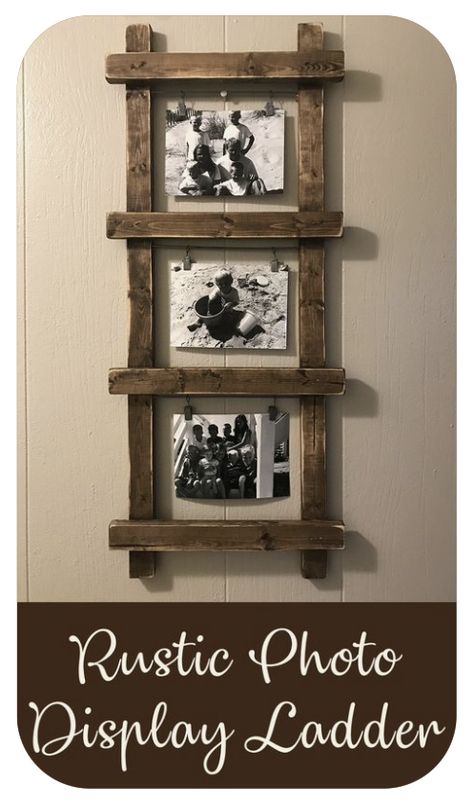 Rustic Ladder Decor, Northwoods Decor, Nursery Rustic, Industrial Theme, Koti Diy, Ice Castle, Picture Frame Crafts, Rustic Ladder, Rustic Picture Frames