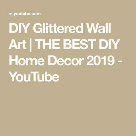 DIY Glittered Wall Art | THE BEST DIY Home Decor 2019 - YouTube Diy Glitter Wall, Glam Mirror, Glitter Wall Art, Diy Glitter, Glitter Wall, Small Bathroom Makeover, Home Decor On A Budget, Decor On A Budget, Dresser Makeover