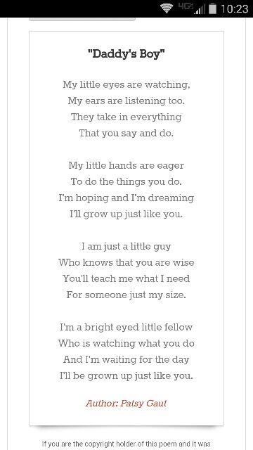 Son To Father Poems, Father Son Poem, Father To Son Poem, Happy Birthday Daddy From Son, Walk With Me Daddy Poem, Poems For Boys, Poem For My Son, Raising Gentlemen, Boy Mum