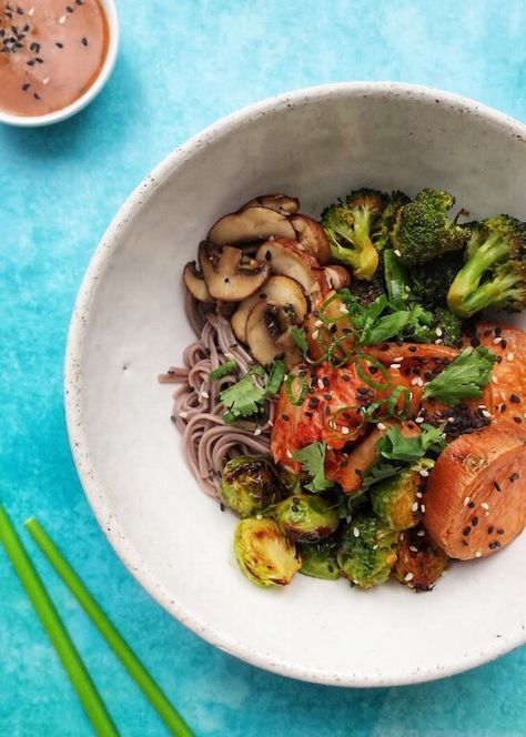 Roasted Sweet Potato, Brassica and Kimchi Bowl — My BF is GF - my best friend is gluten free Kimchi Bowl, Gluten Free Bowl, Broccoli And Brussel Sprouts, Roasted Sweet Potato, Garlic Noodles, Potato Vegetable, My Bf, Tasty Pasta, Cooking Wine