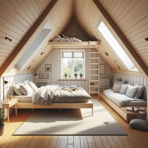 35+ Cool Attic Bedroom Design Ideas » HomeDecorFull Attic Layout Ideas, Attic Bedroom Window Ideas, Small Attic Bedroom Designs, Clawfoot Tub Ideas, Bedroom Attic Ideas, Small Attic Bedroom, Cozy Reading Chair, Attic Bed, Clawfoot Tubs