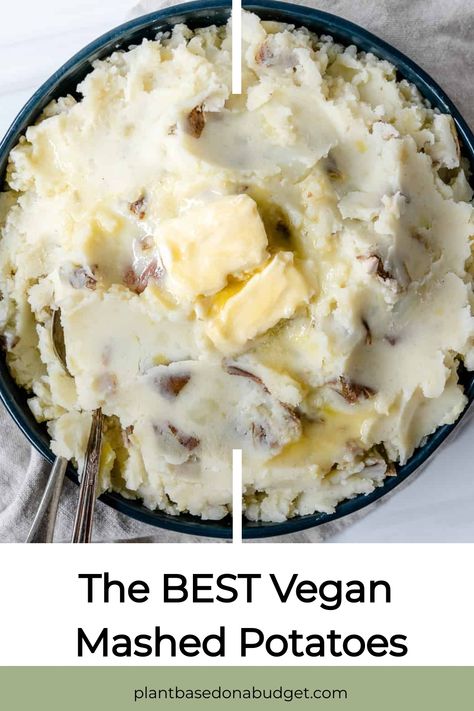 The BEST vegan mashed potatoes—no matter what you like; creamy, smooth, with butter, without, with veggies, etc. All in around 30 minutes! Vegan Mashed Potatoes And Gravy, Lactose Free Mashed Potatoes, Best Vegan Mashed Potatoes, Vegan Mashed Potatoes Recipe, Russet Mashed Potatoes, Mashed Potatoes With Skin, Vegan Mashed Cauliflower, Baby Potato Recipes, Vegan Mashed Potatoes