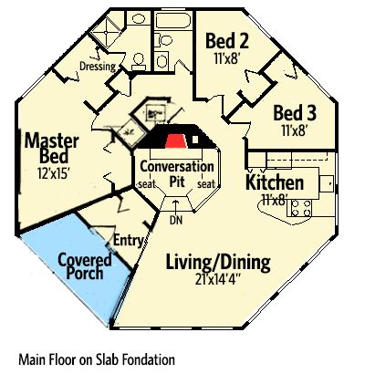 Drive Under Garage, Hexagon House, Round House Plans, Octagon House, Vacation House Plans, Cell Phones And Accessories, Silo House, Conversation Pit, Vertical Siding