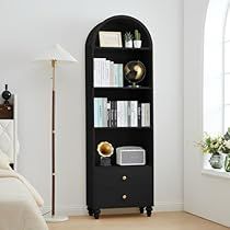 Arched Bookshelf, Display Storage Cabinet, Storage Bookcase, Tall Bookcase, Tall Bookcases, Modern Books, Standing Shelves, Living Room Cabinets, Display Storage