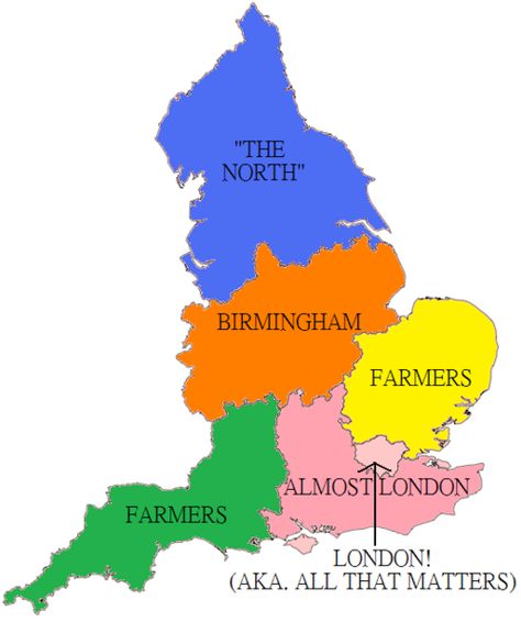 England - North/South Divide North Vs South, England Map, Midsomer Murders, North South, Somerset, Devon, Birmingham, England, Map