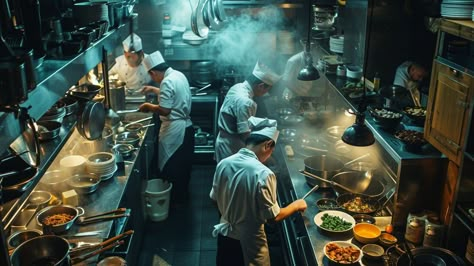 "Busy Kitchen Scene: #ProfessionalChefs working together in a #BusyRestaurantKitchen, bustling with #CulinaryActivity and steam. #Kitchen #Chefs #Cooking #Restaurant #Professional #AIArt #AIPhoto #Stockcake ⬇️ Download and 📝 Prompt 👉 https://stockcake.com/i/busy-kitchen-scene_373447_533385" Busy Kitchen Restaurant, Busy Restaurant, Crowded Kitchen, Kitchen Scene, Restaurant Pictures, Cooking Restaurant, Busy Kitchen, Nature Education, Chef Work