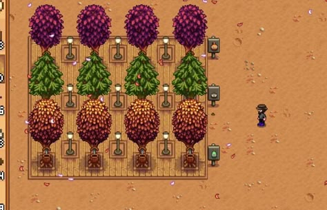 Stardew Farms, Stardew Valley Layout, Stardew Valley Tips, Stardew Valley Farms, Valley Game, Farm Layout, Stardew Valley, Tree Farms, Syrup