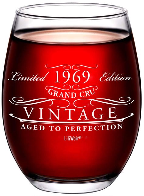 PRICES MAY VARY. ✅ Memorable Gift for a Milestone Birthday. Cheers to 55 Years! Best 55th Birthday Gift! It is the Perfect Present for Your Brother, Sister, Daughter, Son, or Even a Friend Turning 55. ✅ Unique and Timeless Custom Design Wine Glass Proudly Printed in the USA. This 1969 Birthday Gift Can Be Used As Part of Your 55th Birthday Party Supplies and Decorations, which Everybody will Definitely Remember. Good Decor Idea for Any Fun 55 th Anniversary. ✅ The Premium Imprint Creates a Vibra Glass For Men, 45th Birthday Gifts, 75th Birthday Gifts, 46th Birthday, 54th Birthday, Birthday Wine, 60th Birthday Gifts, Women Birthday, Aged To Perfection