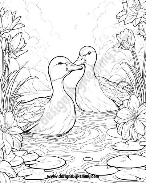 Pond Coloring Pages, Ducks In A Pond, Duck Art, A Pond, Get Over It, Doodle Art, Ducks, Click The Link, Coloring Pages