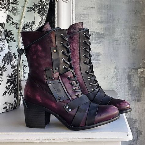 Steampunk Boots, Dr Shoes, Popular Boots, Pu Boots, Skirt Maxi, Vintage Mode, Retro Shoes, Vestidos Vintage, Leather Boots Women