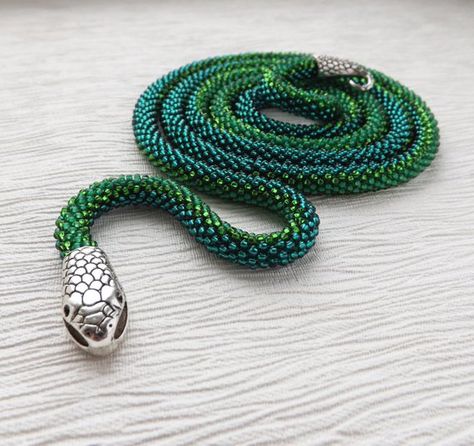 Green snake necklace, Slytherin necklace, Ouroboros jewelry, Green Statement necklace, Green Long ne Snake Jewelry Necklaces, Green Snake Necklace, Slytherin Necklace, Snake Accessories, Ouroboros Jewelry, Urban Warrior, Serpent Necklace, Green Statement Necklace, Snake Lovers