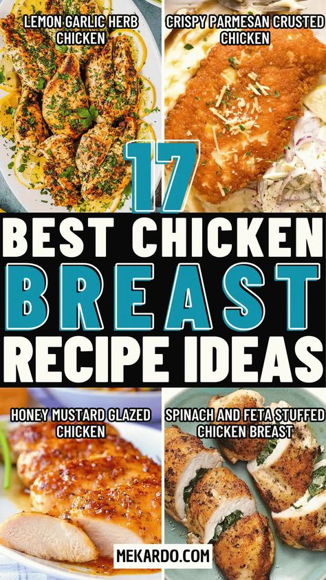 Serving the same old chicken recipes gets boring. You need not look any more! The 17 Best chicken breast recipes we have compiled will transform your evening Best Roasted Chicken Breast, Large Chicken Breast Recipes, Delicious Baked Chicken Recipes, Brining Chicken Breast, Whole Chicken Breast Recipes, Moist Chicken Breast In Oven, Oven Cooked Chicken Breast, Recipes Using Chicken Breast, Tasty Chicken Breast Recipes