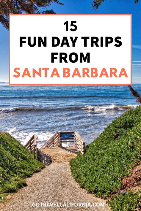 Embark on exciting day trips from Santa Barbara. Discover nearby attractions and hidden gems that offer an array of experiences, from outdoor adventures to cultural explorations. #SantaBarbaraDayTrips #CaliforniaAdventures Santa Barbara Vacation, California Winery, Girls Trips, Fall Break, First Then, Disneyland California, Santa Barbara California, From Santa, Free Things To Do