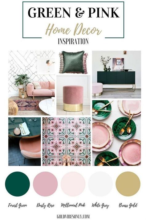 Kitchen to the Closet and Bathroom or Living Room, the Inspirations on this Board can be applied to every single design scenario! Texas Bedroom, Pink Interiors, Accent Wall Colors, Accent Wall Designs, Van Ideas, Deco Rose, Green Bedroom, Pink Home Decor, Color Crush