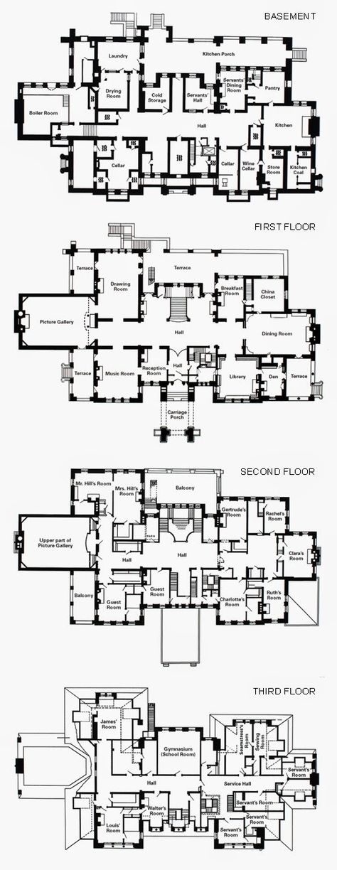 Jamie+Daphne : Minneapolis-Saint Paul : James J. Hill House Second Empire House Plans, Second Empire House, Empire House, Mansion Plans, Castle Floor Plan, House Design Plans, J Hill, Victorian House Plans, Mansion Floor Plan