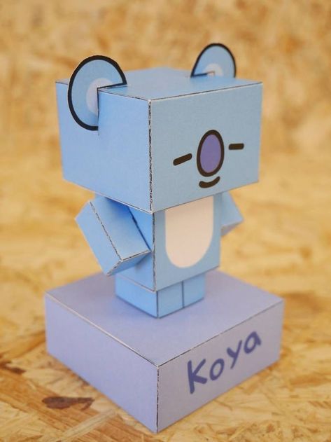 Paper Toys Bt21, Koya Bt21, Bts Diy, Army Crafts, Doll Template, Diy Crafts Bookmarks, Bt 21, Kpop Diy, Paper Doll Template