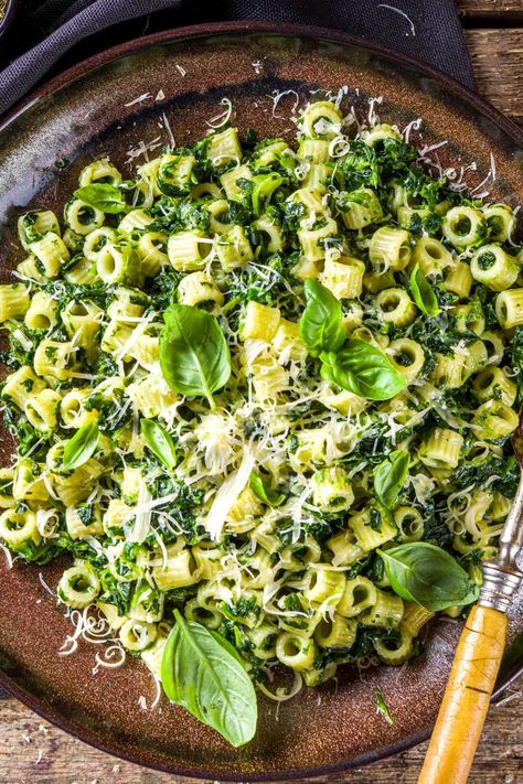 Canned Spinach Recipes, Canned Spinach, Recipes With Ditalini Pasta, Spinach Pasta Recipes, Creamed Spinach Recipe, Parmesan Crusted Pork Chops, Seafood Salad Pasta, Slow Cooker Brisket, Ditalini Pasta