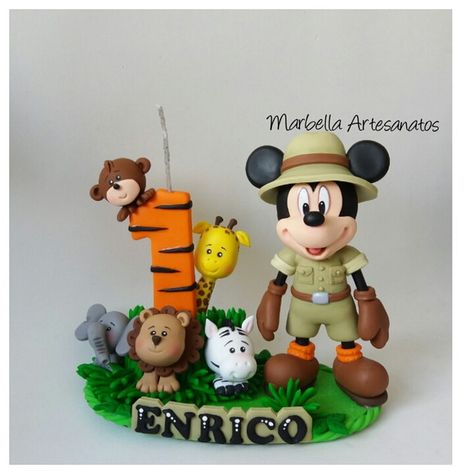 Mickey Mouse Birthday Theme, Mickey Baby, Mickey Safari, Mickey Mouse Theme, Baby Room Inspiration, Mickey Party, Baby Mickey, Fondant Toppers, Safari Birthday