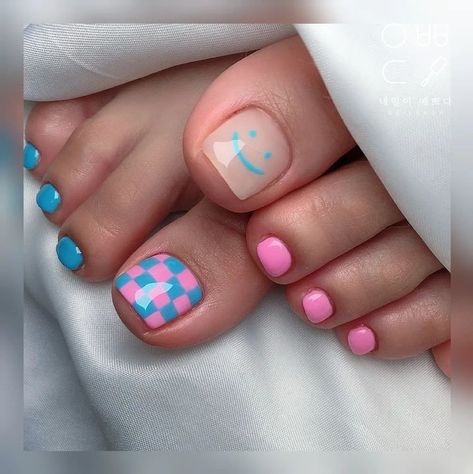 Pedicure Ideas Summer Toenails Vacations, Toe Nail Designs For Summer 2024, Baby Blue Pedicure Toes, Kids Toenail Designs, Pedicure Ideas Designs, Painted Toenails Ideas, Gel Pedicure Designs, Simple Toenail Designs, Toenail Ideas