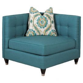 A stylish addition to your living room seating group or den, this lovely corner chair showcases button-tufted upholstery and a coordinating toss pillow. Product: ChairConstruction Material: Polyester, linen, down-feather blend and woodColor: TurquoiseFeatures: Button-tuftedWelt detailingToss pillow included Dimensions: 33" H x 37" W x 37" D Love Chair, Corner Chair, Take A Seat, Settee, Living Room Seating, Unique Furniture, Joss And Main, Living Room Chairs, Accent Chairs