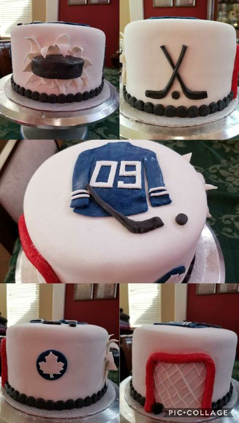 Simple Hockey Cake, Easy Hockey Cake, Ice Hockey Cake, Hockey Cake Ideas, Boys 16th Birthday Cake, Hockey Birthday Cake, Hockey Cake, Hockey Cakes, Boy 16th Birthday