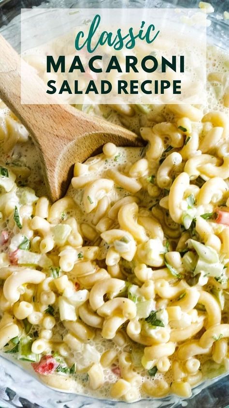 This Deli-Style Macaroni Salad is the homemade version of deli mac salad, making it a classic and beloved side dish for picnics, pot luck, barbecues, or any gathering. It's easy to make and always a hit! Deli Style Macaroni Salad, Salad Making, Picnic Side Dishes, Party Side Dishes, Classic Macaroni Salad, Mac Salad, Macaroni Salad Recipe, Vegetable Side Dishes Recipes, Deli Style