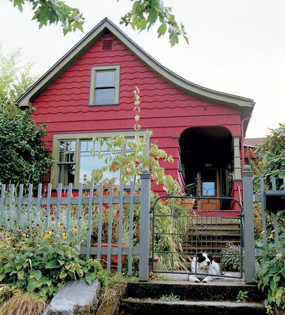 Cute Cottages, Red Houses, Mother Earth Living, Cottages And Bungalows, Red Cottage, Tiny Cottage, Dream Cottage, Red House, Cabins And Cottages