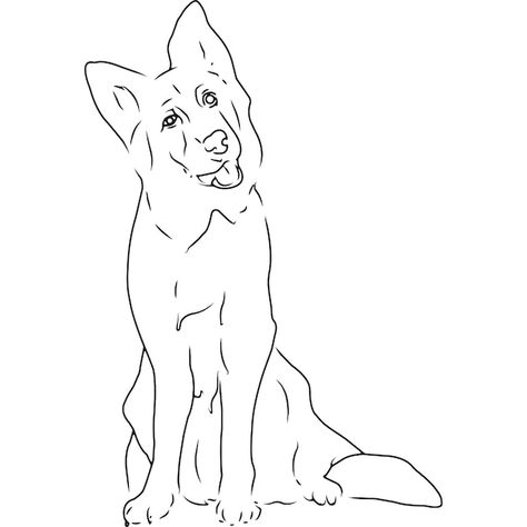 Gsd Tattoo, German Shepherd Tattoo, Shepherd Tattoo, Dog Outline, Dog Line Art, Single Line Tattoo, Dog Line, Small Tattoos For Guys, Dog Logo