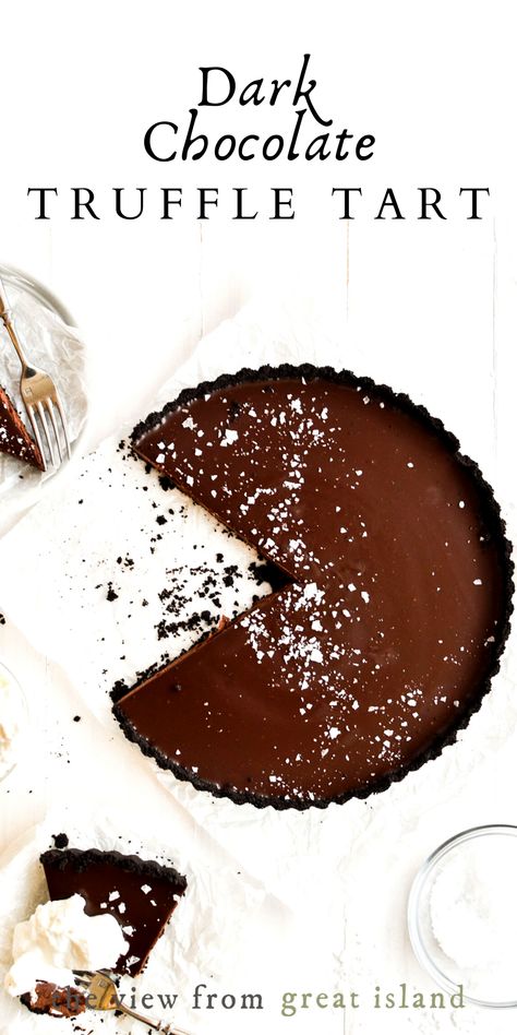 Best Chocolate Tart Recipe, Dark Chocolate Torte, Chocolate Truffle Tart, Christmas Chocolate Tart, Chocolate Dessert Christmas, Unique Chocolate Desserts, Fall Tart Recipes, Pretty Tarts, Thanksgiving Tart