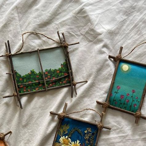 Diy Mini Frame, Glass Painting Ideas Picture Frames, Diy Sentimental Gifts, Photo Frame Ideas Handmade, Scrapbook Paper Art, Glass Painting Ideas, Homemade Frames, Funny Christmas Pictures, Sweet Picture