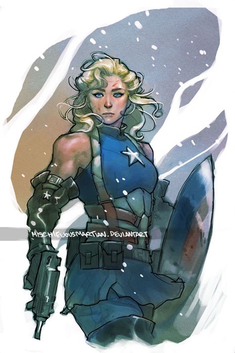 Lady Captain America by MischievousMartian Female Captain, Rule 63, Superhero Characters, Marvel Captain America, Marvel Comics Art, Superhero Art, Comic Book Characters, Comic Heroes, Avengers Assemble