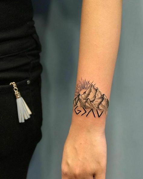 God is greater than the ups and downs (of life). God Of The Hills And Valleys Tattoo, Tattoo God Is Greater Than Ups And Downs, God Greater Than Highs And Lows Tattoo, God Is Greater Tattoo, God Is Greater Than The Highs And Lows Tattoo, Highs And Lows Tattoo, Tattoo On The Wrist, Mountains Tattoo, Wrist Tattoo Ideas