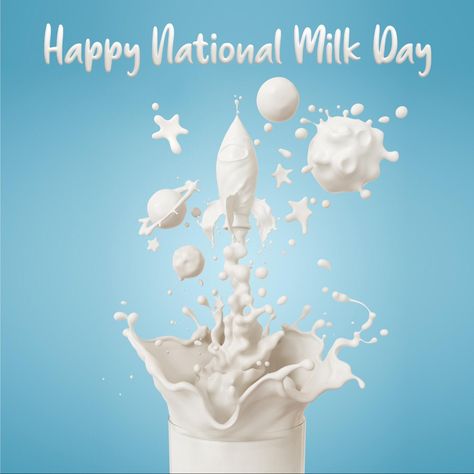 Happy National Milk Day Did you know that next to Australia, the United States is one of the biggest exporters of dairy? With 6 billion people all over the world consuming products made from our dairy. With such high quantities of B12, potassium, vitamin A and calcium, it's easy to see why. Our favorite way to enjoy a serving of dairy? A big glass of cold milk and a fresh tray of chocolate chip cookies. What's yours? National Milk Day, World Milk Day, Photo Splash, National Day, Vitamin A, Premium Photo, Chip Cookies, Chocolate Chip Cookies, Rocket