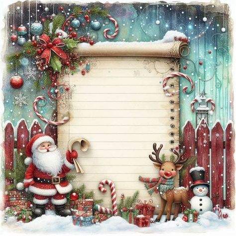 Scrapbook Journal Pages, Community Hall, Scrapbook Christmas, Scrapbook Images, Winter Png, Baby Boy Scrapbook, Happy New Year Design, Christmas Frame, Santa Cards