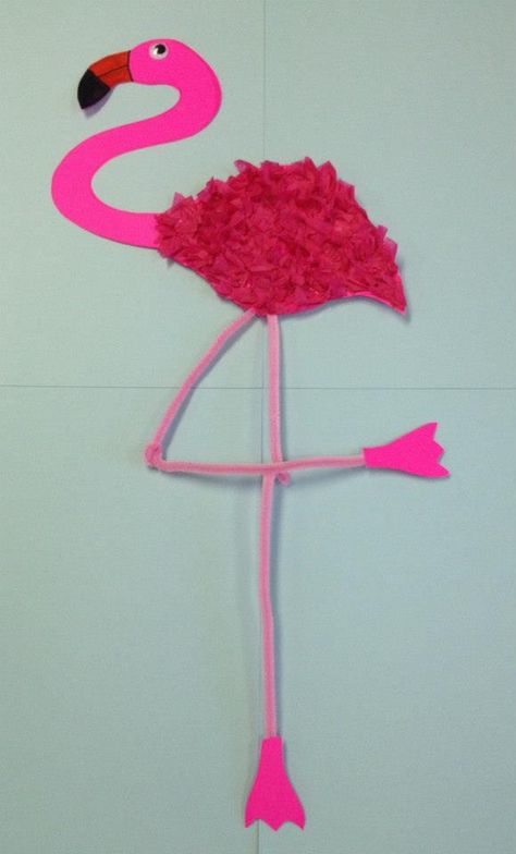 flamingo, pink, pipe cleaners, tissue paper, toddler craft Flamingo Crafts, Pink Pipe, Flamingo Craft, Storytime Crafts, Toddler Craft, Flamingo Pink, Pipe Cleaners, Pipe Cleaner, Toddler Crafts