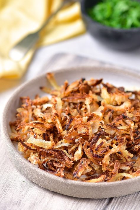 French Fried Onions Gluten Free, Gluten Free French Fried Onions, Gluten Free Crisps, Crispy Fried Onions, Creamy Soups, Favorite Casseroles, French Fried Onions, Crispy Onions, Homemade Gluten Free