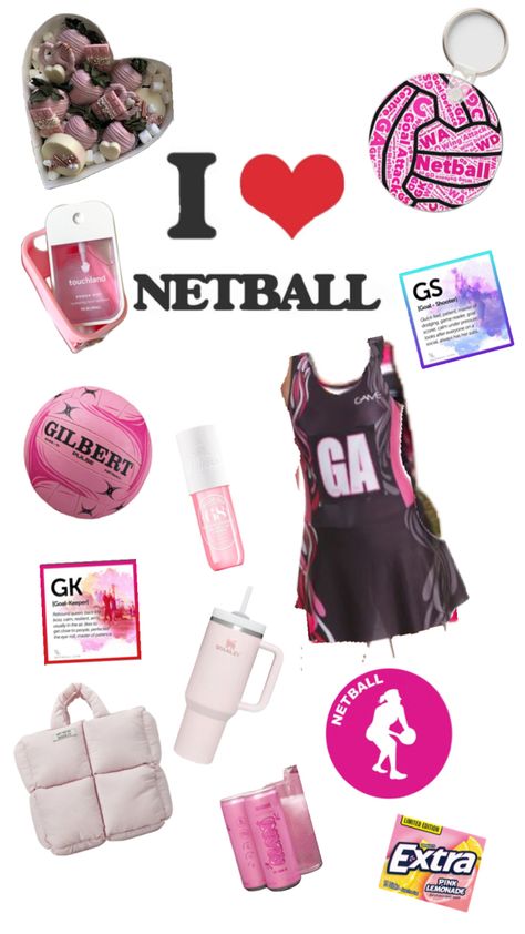 Made for people who mostly play the positions GK and GS this is one of those what’s in my bag where there’s snacks, drinks and netball boots all in a big “overnight bag” Netball Outfits, Netball Pictures, Netball Kit, Netball, Sports Wallpapers, Sporty Girls, A Collage, School Hacks, Sport Girl