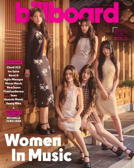 As Billboard Women In Music’s 2024 Group of the Year, NewJeans members Minji, Hanni, Danielle, Haerin and Hyein open up about their “surreal” success, what’s next and more in their Billboard cover story for the #BBWomenInMusic issue. Billboard Women In Music, Victoria Monet, Billboard Magazine, Maren Morris, Women Talk, Women In Music, Music Magazines, Rhythm And Blues, Kylie Minogue