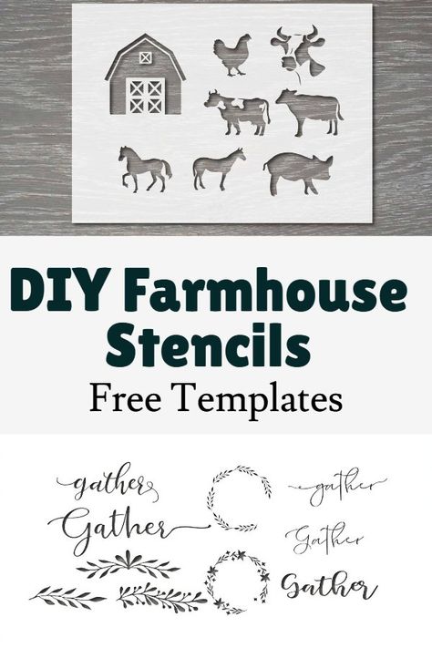 Farmhouse Stencils, Free Stencils Printables Templates, Wax Paper Transfers, Free Printable Artwork, Animal Stencils, Stencils Printables Templates, Printable Stencils, Floor Stencils, Stencil Patterns Templates