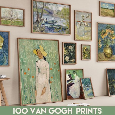 Van Gogh Wall Art Prints Set, Eclectic Prints,Printable Famous Classic Oil Paintings, Mega Bundle Set of 100 Digital Download Explore a curated collection of 100 exquisite printable Van Gogh oil paintings, meticulously crafted to bring the timeless beauty of masterpieces into your space.  From the mesmerizing Starry Night to the vibrant Sunflowers, each digital print captures the essence of Van Gogh's artistry. Elevate your surroundings with these high-quality, downloadable artworks, perfect for framing or incorporating into your creative projects.  Immerse yourself in the world of Van Gogh's genius and add a touch of artistic brilliance to your home or office with this comprehensive collection of printable art. PDF file will be sent to you with simple and easy to use step by step instruct Van Gogh Prints, Van Gogh Wall Art, Eclectic Prints, Art Pdf, Eclectic Home Decor, Classic Art Prints, Boho Trends, Van Gogh Paintings, Office Prints