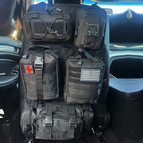 PRICES MAY VARY. 【Fully Functional】 Equipped with five types of vehicle seat back organizers, including 1 MOLLE panel, 1 tactical MOLLE pouch, 1 medical pouch, 1 phone pouch, 1 large item storage bag, and 1 multi-functional waist pack, it can solve the storage problem of items of different sizes, save space, and allow you to quickly find the items you need. 【Reliable Quality】 This tactical car seat back organizer is made of 1000D Oxford fabric, with strong load-bearing capacity, wear-resistant, Seat Back Organizer, Car Seat Bag, Molle Panel, Tactical Wear, Molle Pouches, Bag Hanger, Trash Can For Car, Tactical Bag, Types Of Vehicle