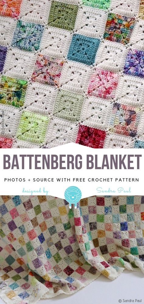 Battenberg Blanket Free Crochet Pattern | Wool Pattern Scrapghan Crochet Granny Squares, Small Square Crochet Blanket, Granny Square Throw Pattern Free, Small Granny Squares Crochet, Granny Square Blanket Scrap Yarn, Scrap Yarn Afghans To Crochet, Granny Square Designs Blankets, Crochet Scrap Granny Square Blanket, Crochet Small Squares