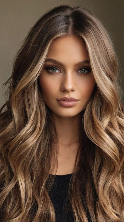 Brown Hair Colors with Blonde Highlights Dark Hair W Blonde Highlights, Winter Blonde Highlights Brunettes, Long Layers With Highlights, Blonde To Brown Hair Transformation, Blonde To Dark Brown Hair, Blonde To Dark Brown, Ash Blonde Balayage Dark, Brown Hair Colors With Blonde, Blonde To Dark