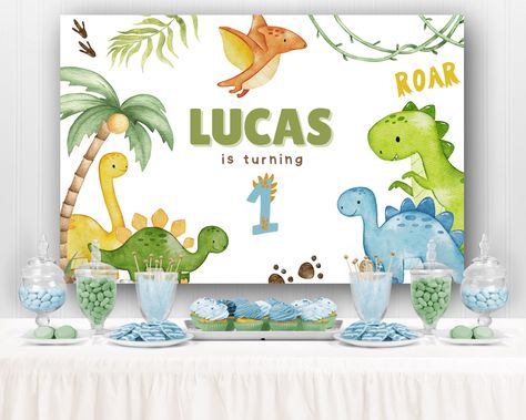 Dino Backdrop, Dinosaur Backdrop, Dinosaur Birthday Party, Backdrop Design, Custom Stationery, Stationery Shop, Vinyl Banners, Dinosaur Party, Dinosaur Birthday