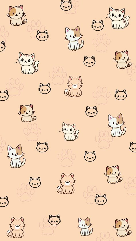 Girly cat wallpaper for iphone/android #wallpaper #wallpaperforyourphone #cats #girly Chat Theme Wallpaper, Cat Wallpaper For Iphone, Cat Homescreen, Busy Wallpaper, Chat Wallpaper, Scrapbook Paper Designs, Cute Home Screen, Kitten Wallpaper, Cute Home Screen Wallpaper