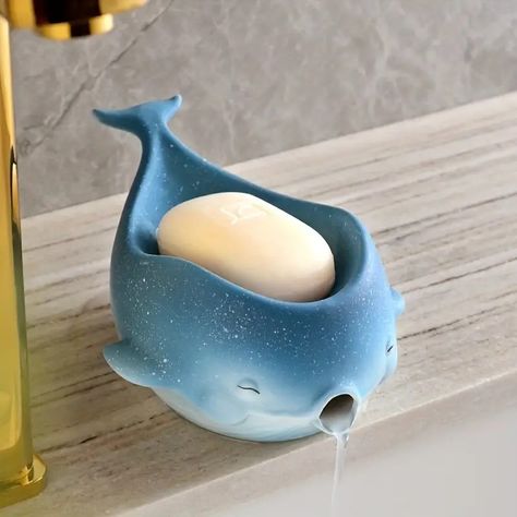 Creative Cute Soap Dish Ceramic Whale Shaped Soap Tray Self - Temu