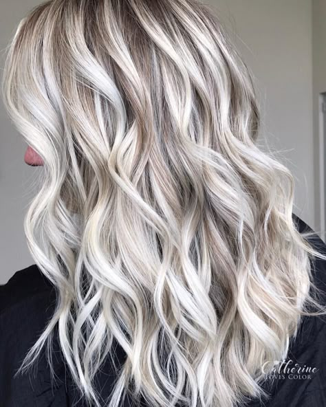 158k Followers, 1,740 Following, 2,108 Posts - See Instagram photos and videos from Balayage•Blonde•Michigan (@catherinelovescolor) Dimensional White Blonde, Full Highlight Platinum Blonde, Platinum Blonde Wavy Hair, 22 Inch Platinum Blonde Hair Extensions, Ice Blonde Hair Wigs & Extensions, Silver Blonde Hair, Blond Balayage, Icy Blonde Hair, Low Lights Hair