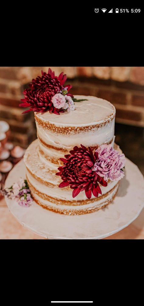 2 Tier Carrot Cake, 2 Tier Wedding Cake With Flowers, Carrot Cake Wedding, Wedding Cakes Maroon, 2 Tier Wedding Cakes, 2 Layer Cakes, Frosting Cake, Birthday 30, Carrot Cake With Cream Cheese