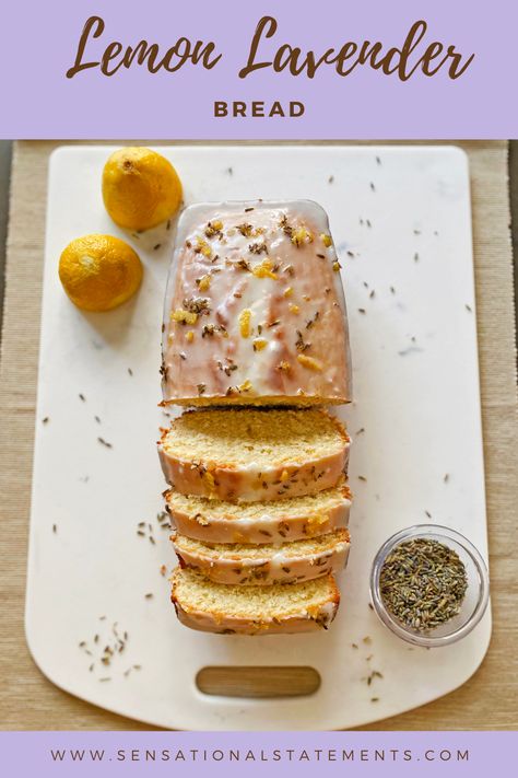 Lavender Lemon Bread, Lavender Pound Cake Recipe, Lavender Bread Recipe, Lavender Bread, Herb Products, Jerk Chicken Wings, Cottagecore Food, Jerk Chicken Recipe, Lavender Recipes